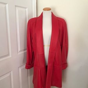 Red leather swing stroller jacket M